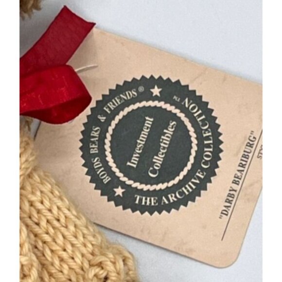 Boyds Bears Ltd. Handmade Teddy Bear With Knit Sweater & Ladybug Embroidery - Picture 7 of 8